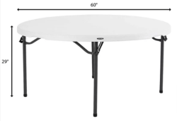 60in round white table rental grand rapids size chart 1767806924 60" Round Table - White